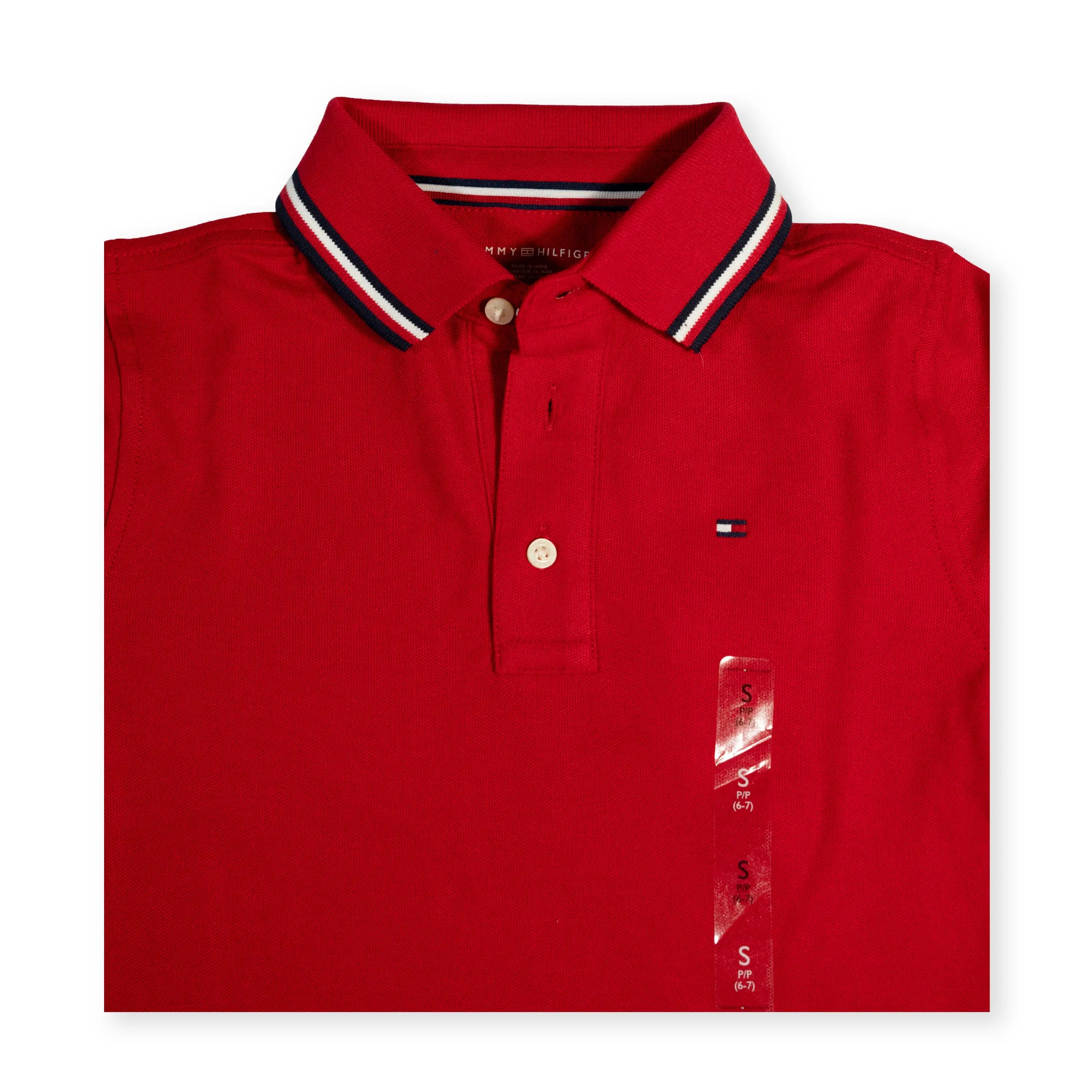 Tommy Hilfiger Kid's Classic Red Polo Shirt – Signature Trim Tommynippon