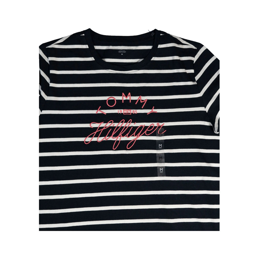 Tommy Hilfiger Striped Graphic Girls T-Shirt – Black & White Tommynippon