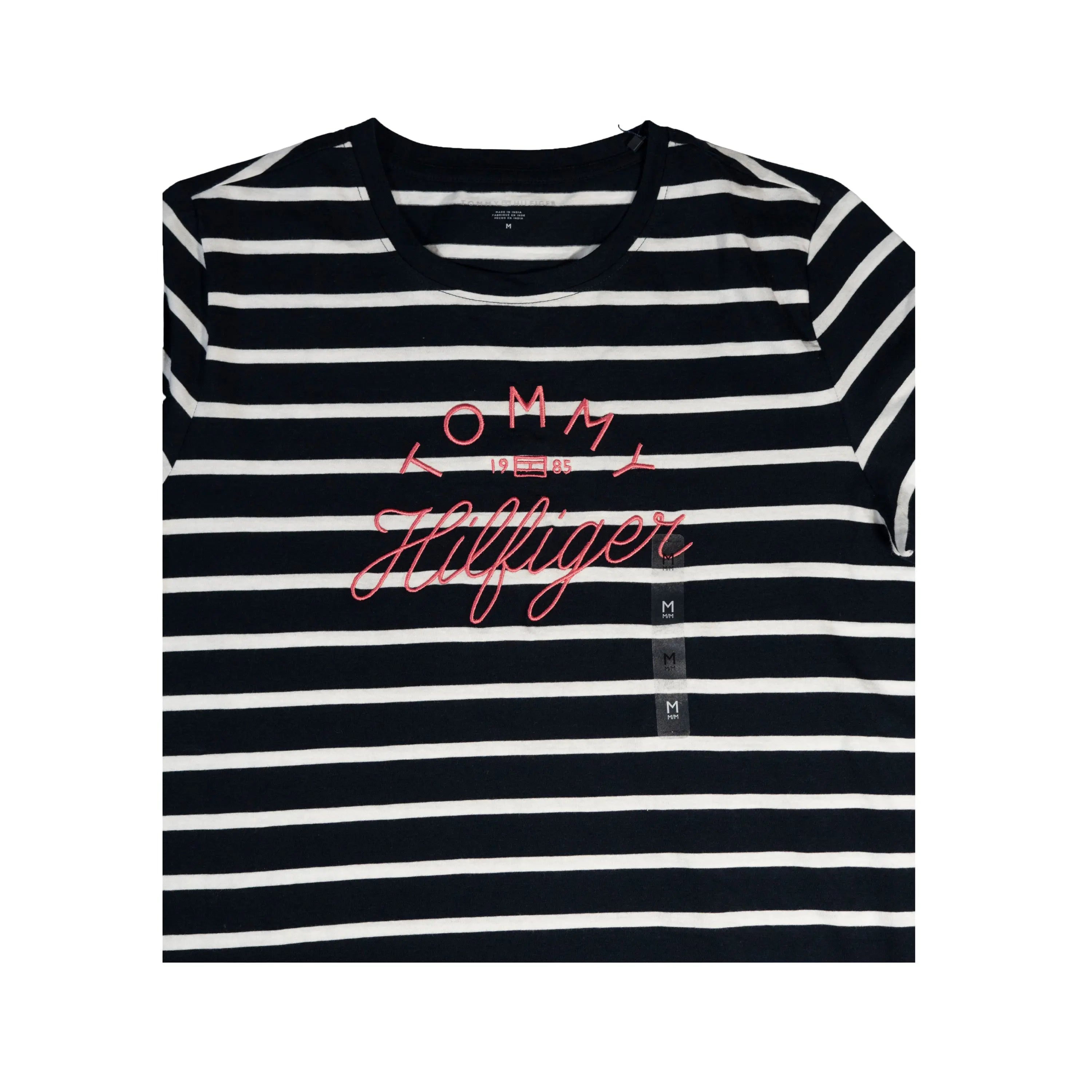 Tommy Hilfiger Striped Graphic Girls T-Shirt – Black & White Tommynippon