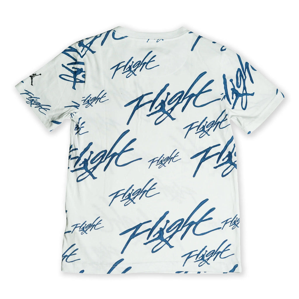 Jordan Kid's “Flight” Allover Print Tee – White/Blue Tommynippon