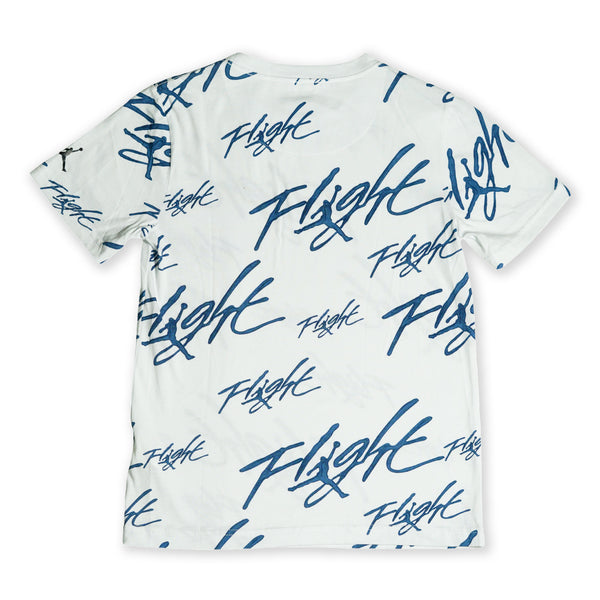 Jordan Kid's “Flight” Allover Print Tee – White/Blue