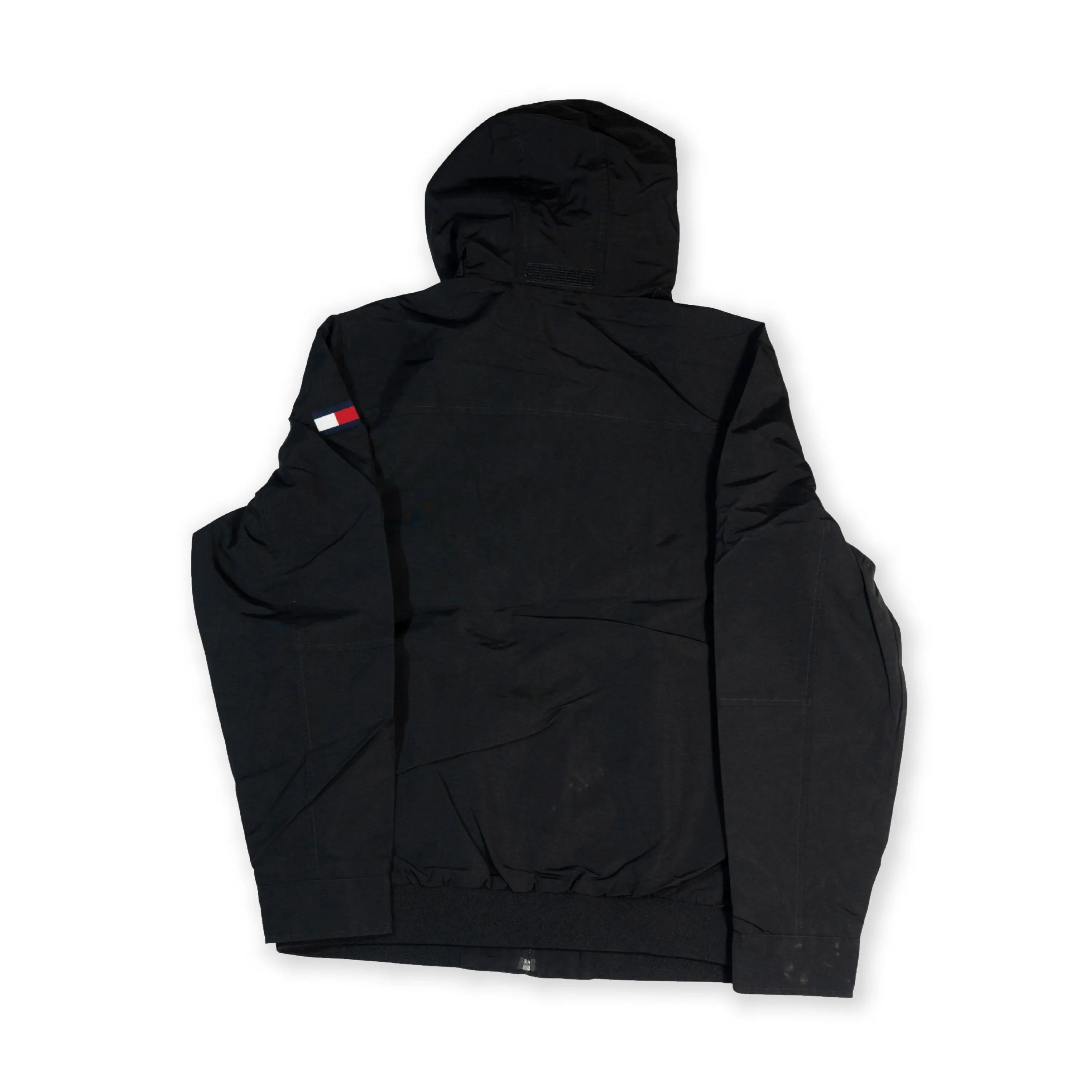 Tommy Hilfiger Men's Classic Black Hooded Jacket – Lightweight Zip-Up Tommynippon