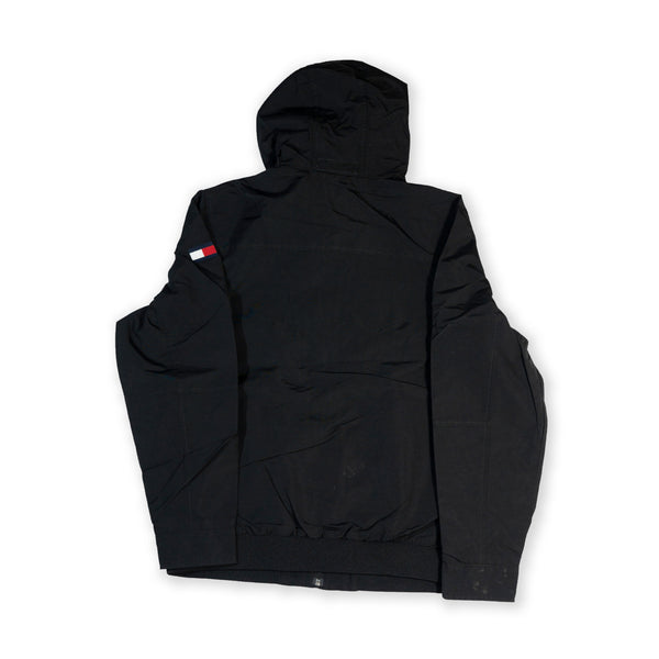 Tommy Hilfiger Men's Classic Black Hooded Jacket – Lightweight Zip-Up