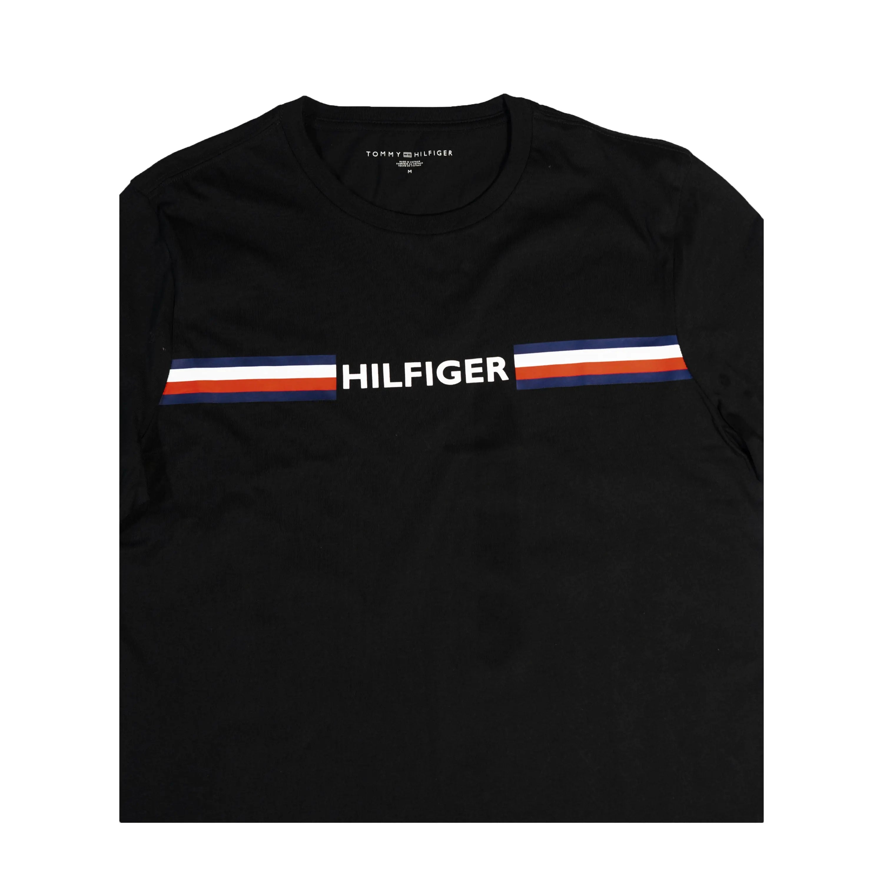 Tommy Hilfiger Men's Logo Stripe T-Shirt – Black Tommynippon