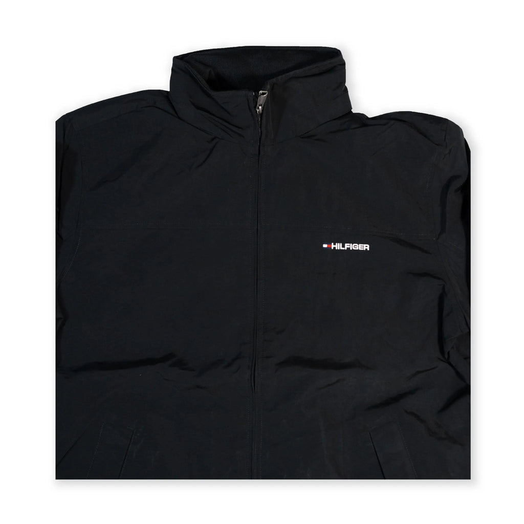 Tommy Hilfiger Black Zip-Up Men's Jacket – Classic Stand Collar Tommynippon