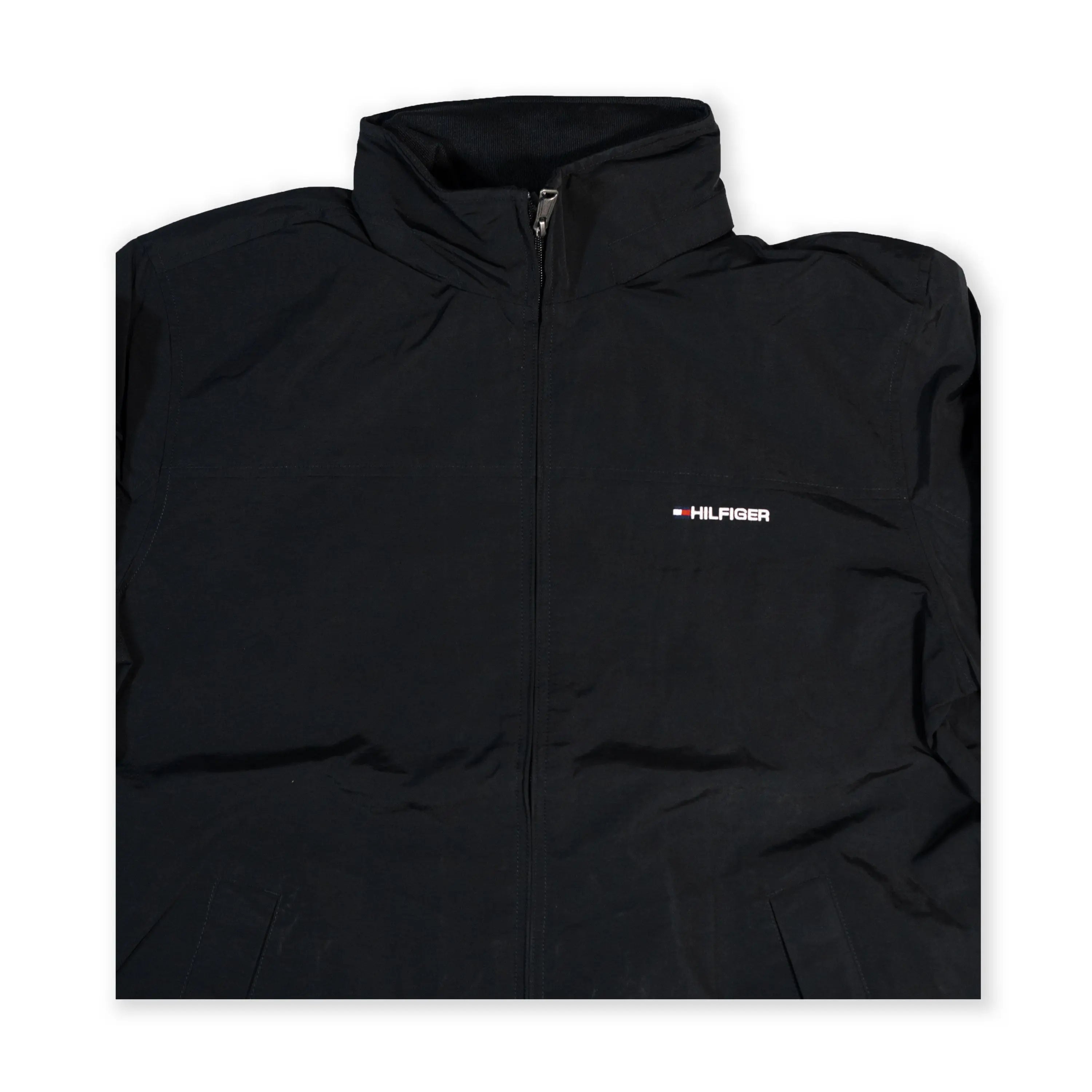 Tommy Hilfiger Black Zip-Up Men's Jacket – Classic Stand Collar Tommynippon