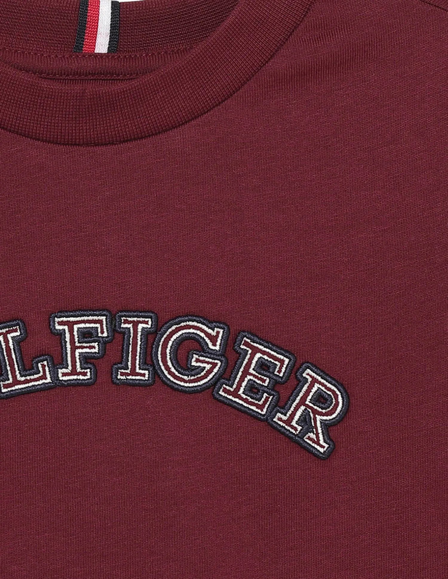 Tommy Hilfiger Boys Long Sleeve Logo T-Shirt – Maroon
