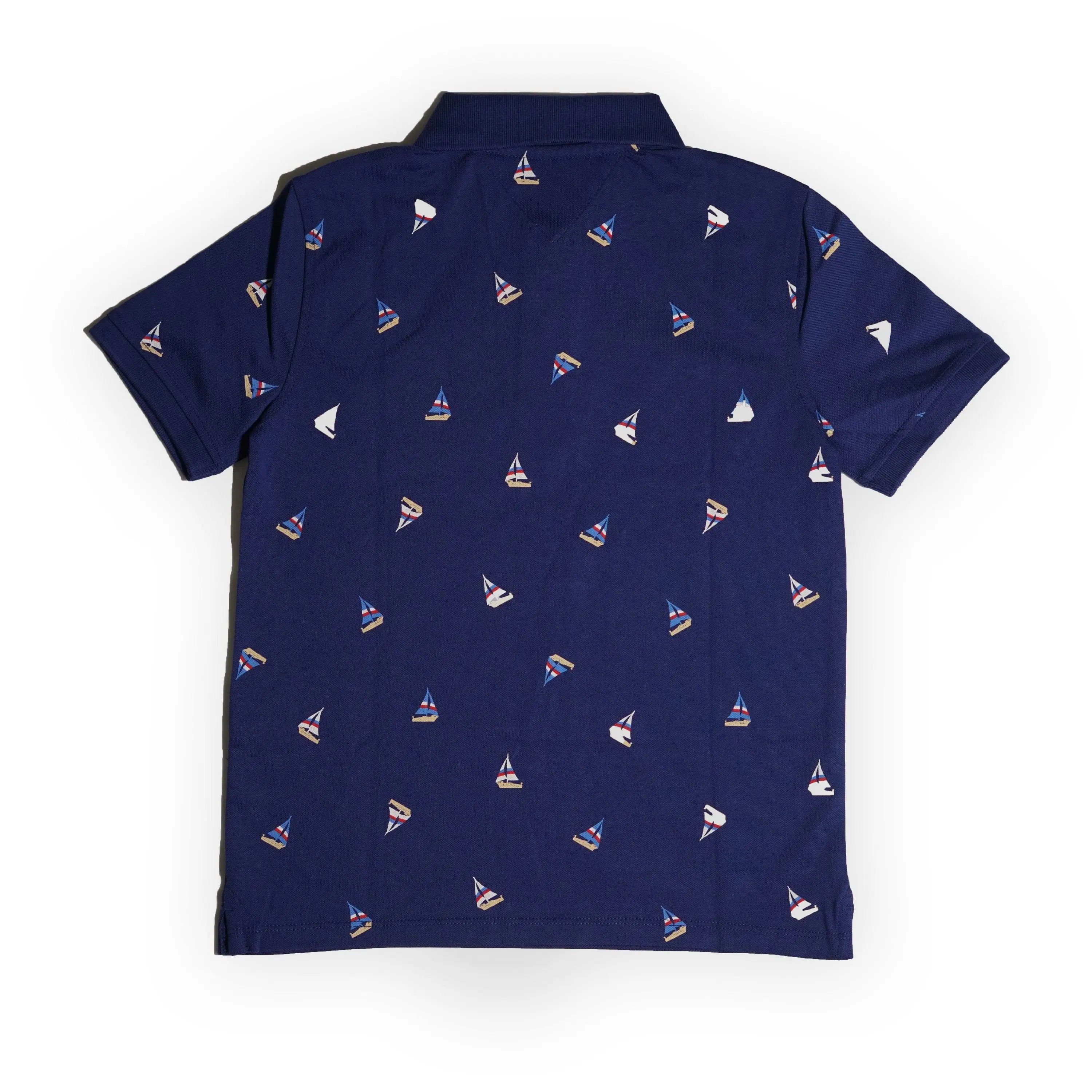 Tommy Hilfiger Kids Printed Polo Shirt – Navy Sailboat Design Tommynippon