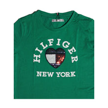 Tommy Hilfiger Girl’s Green “Hilfiger New York” Heart Logo T-Shirt