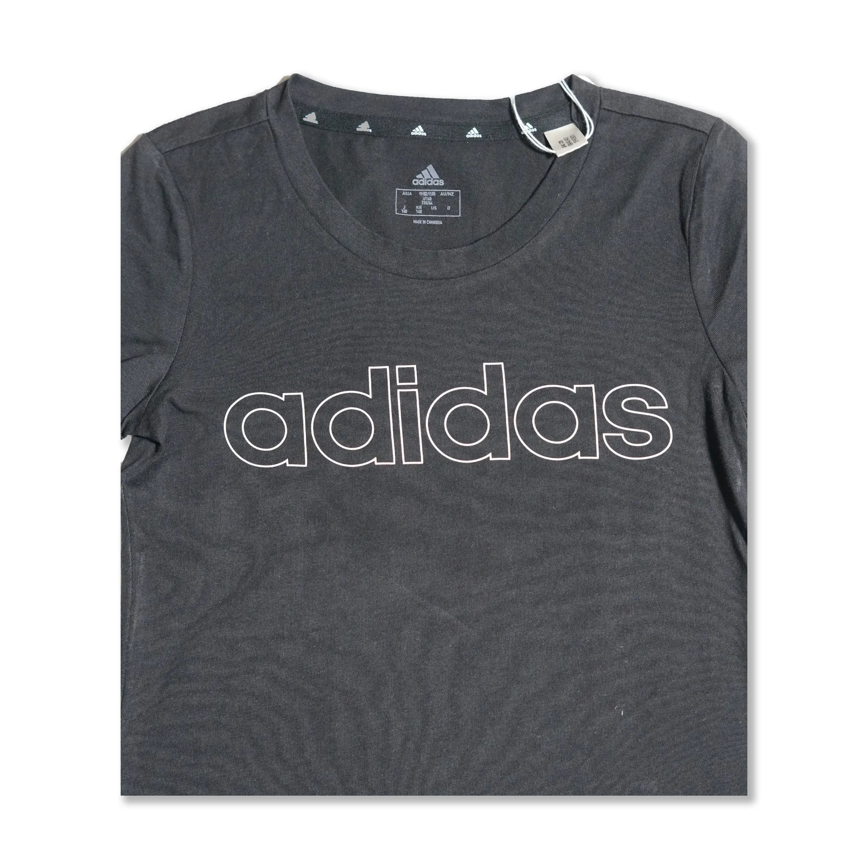 Adidas Kid's Essentials Linear Logo T-Shirt – Black Tommynippon