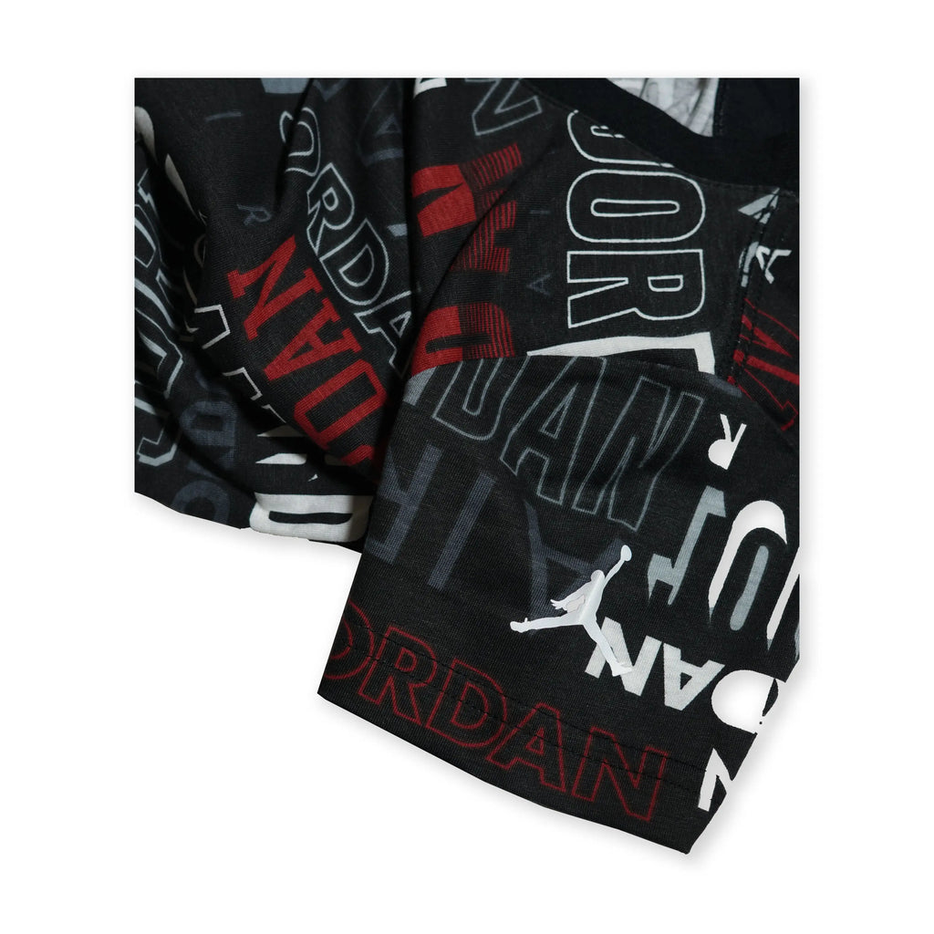 Jordan Kid's Allover Logo T-Shirt – Black/Red/Grey Tommynippon