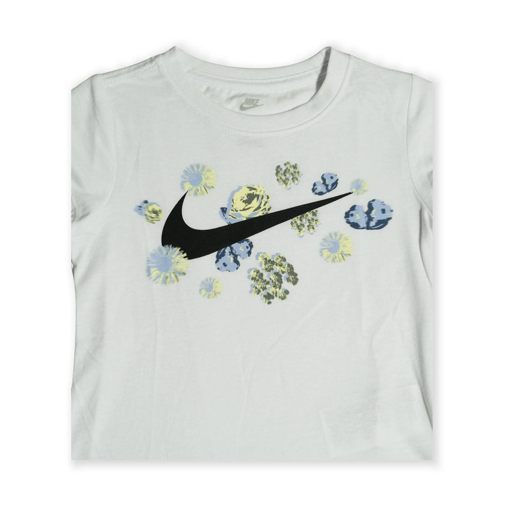 Nike Girls “Floral Swoosh” Tee – White Tommynippon