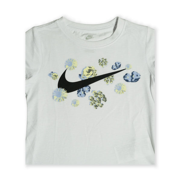 Nike Girls “Floral Swoosh” Tee – White