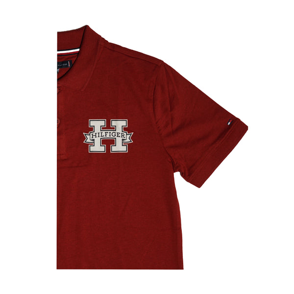 Tommy Hilfiger Kid's Polo Shirt – Red “Hilfiger H” Embroidered Logo