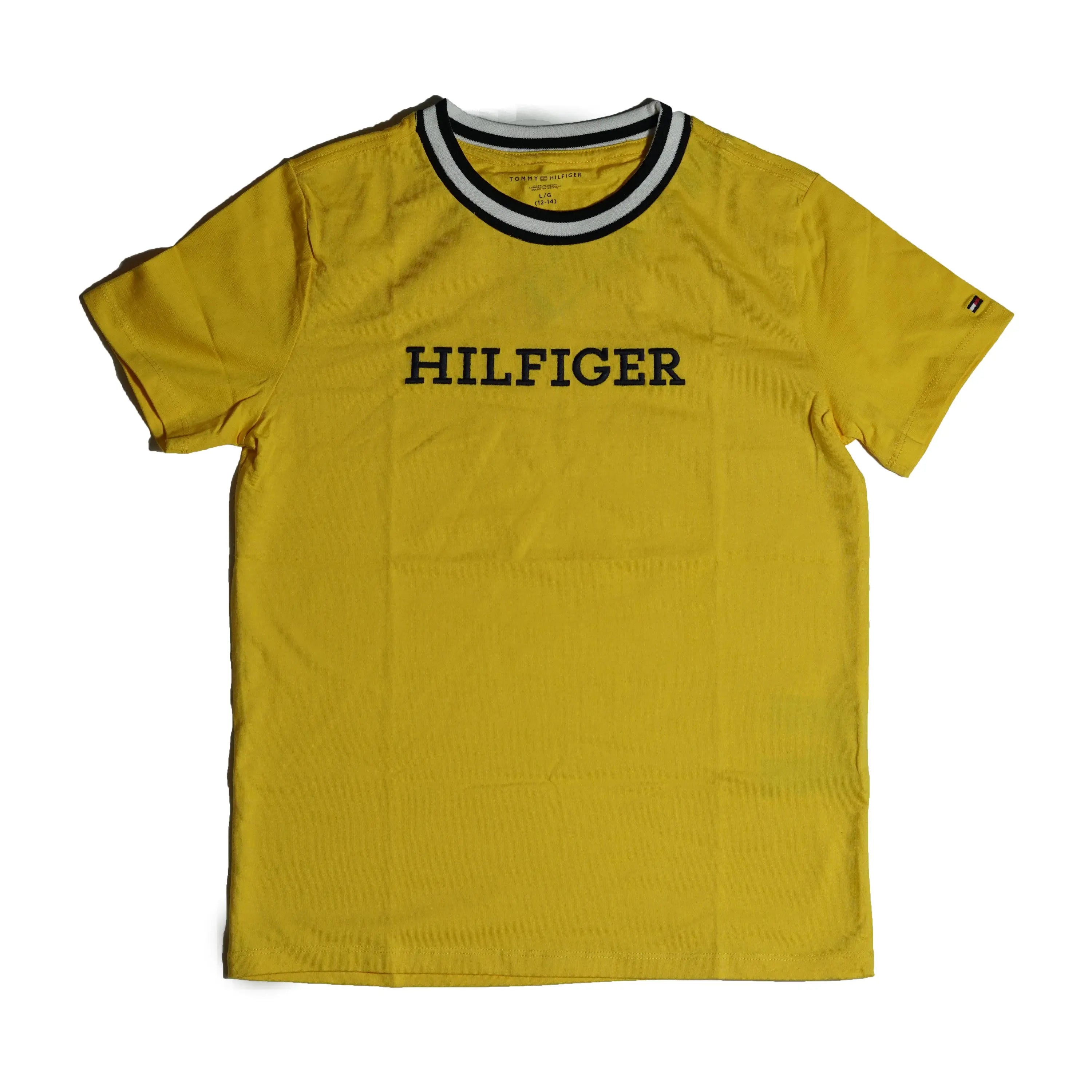 Tommy Hilfiger Kid’s Yellow Crew Neck Logo T-Shirt Tommynippon