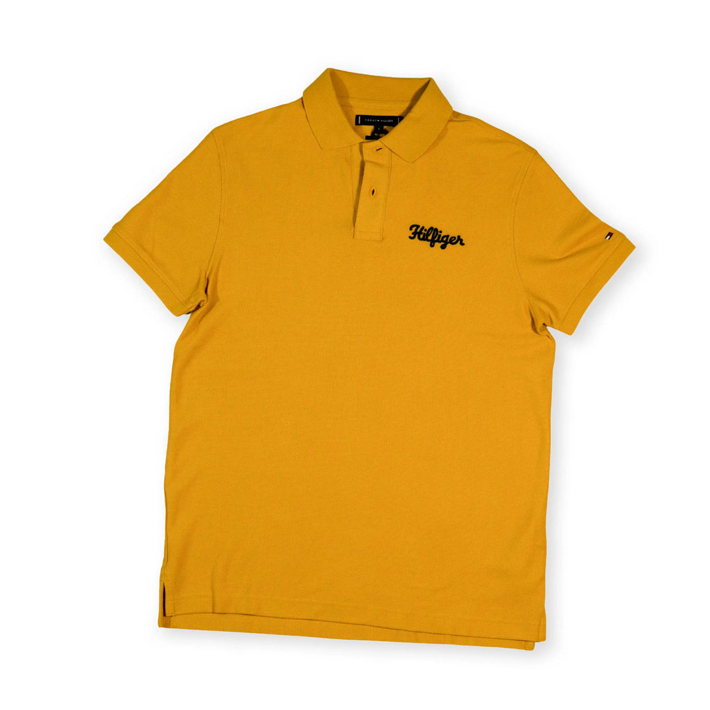 Tommy Hilfiger Men's Script Logo Polo Shirt – Mustard Yellow Tommynippon