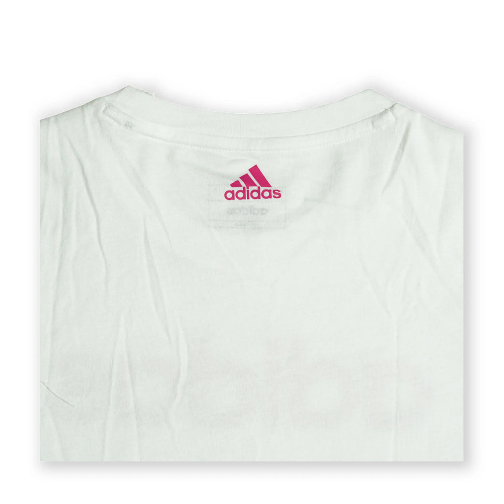 Adidas Girl's Logo T-Shirt – White & Pink Tommynippon