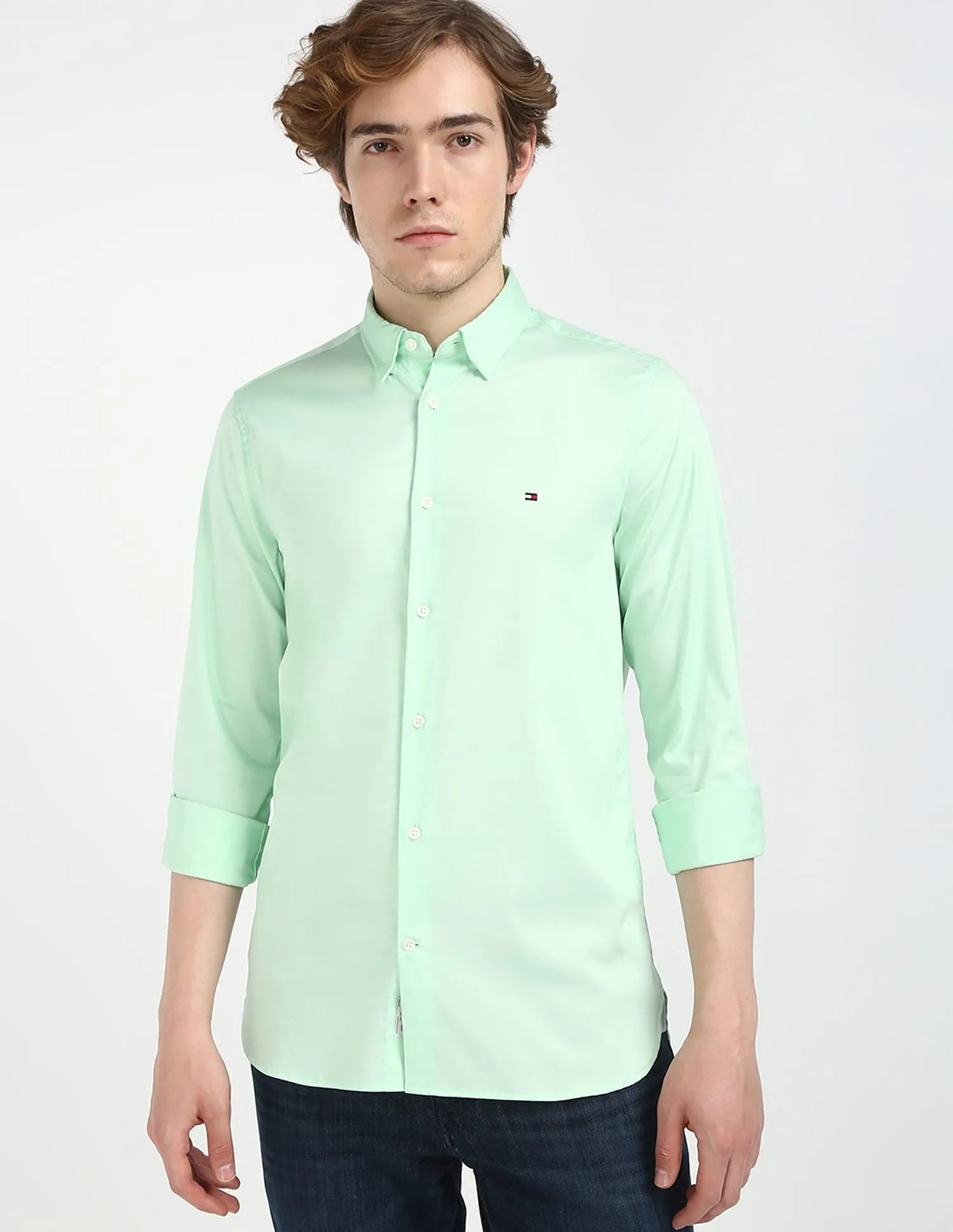 Tommy Hilfiger Men’s Button-Down Shirt – Mint Green