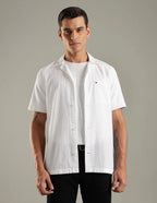 Tommy Hilfiger Men's Short Sleeve Casual Button Down Shirt White
