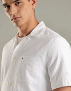 Tommy Hilfiger Men's Short Sleeve Casual Button Down Shirt White