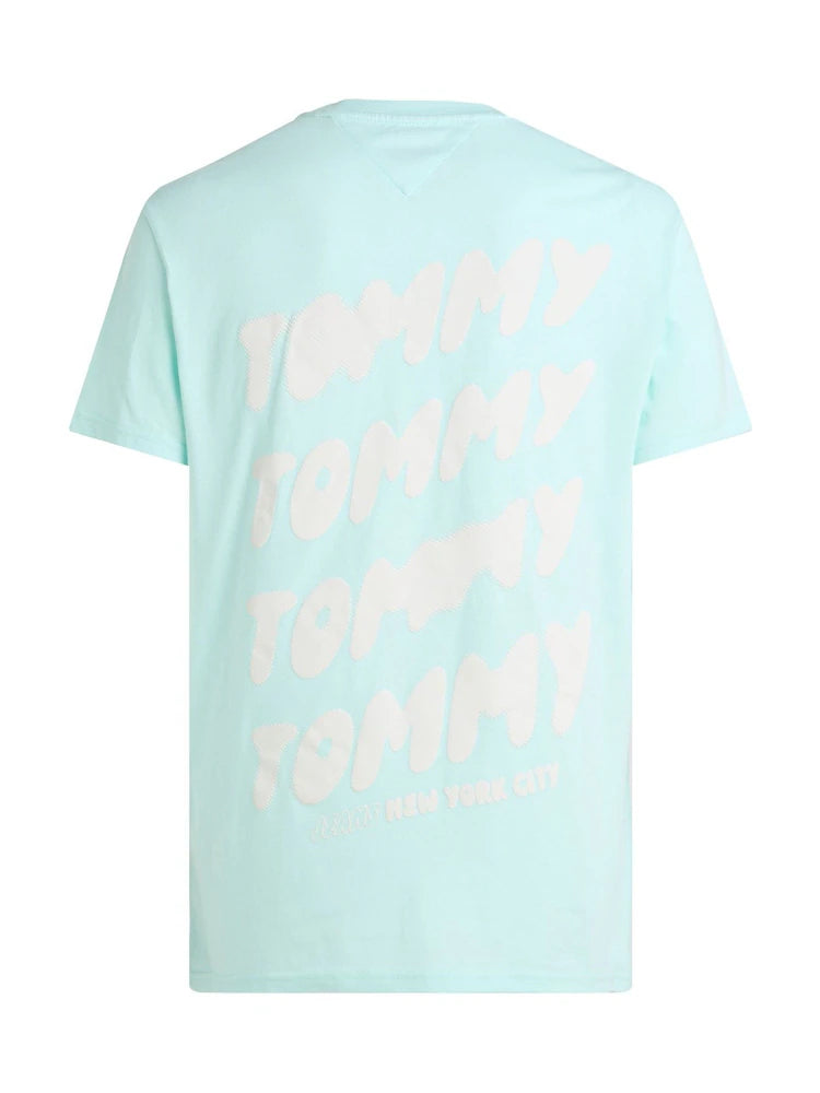 Tommy Jeans Blue Regular Fit Bubble Back Short Sleeve 100%