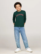 Tommy Hilfiger Boys Long Sleeve Logo T-Shirt – Dark Green