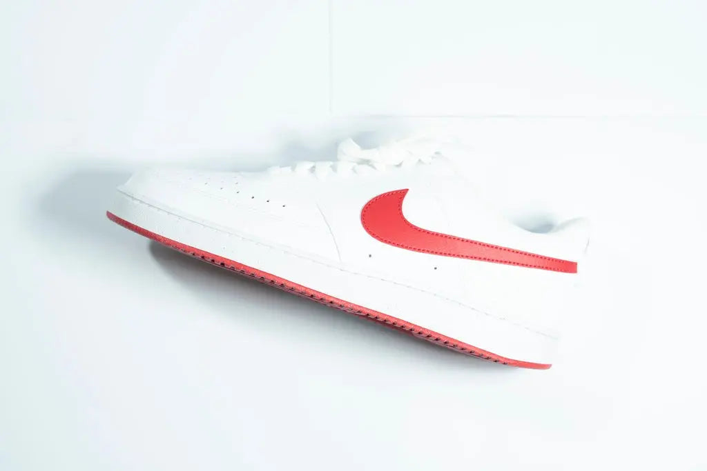 Nike Court Vision Low  White & Red Classic Leather Men’s Sneakers Tommynippon
