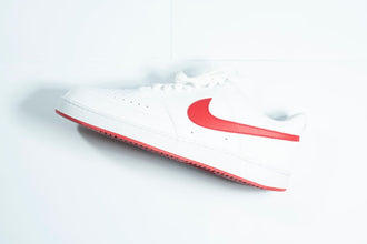 Nike Court Vision Low  White & Red Classic Leather Men’s Sneakers