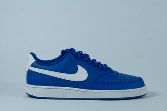 Nike Court Vision Low Sneakers – Royal Blue & White | Classic Leather Casual Shoes for Men
