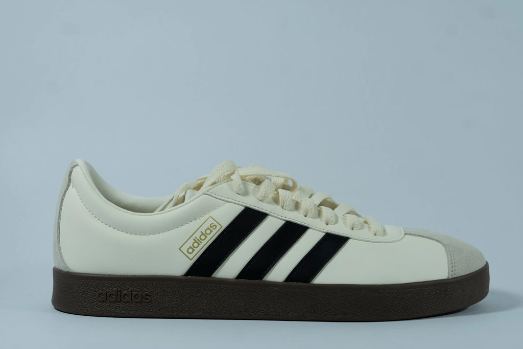 Adidas VL Court 3.0 – Off White & Black | Classic Retro Men’s Sneakers with Gum Sole Tommynippon