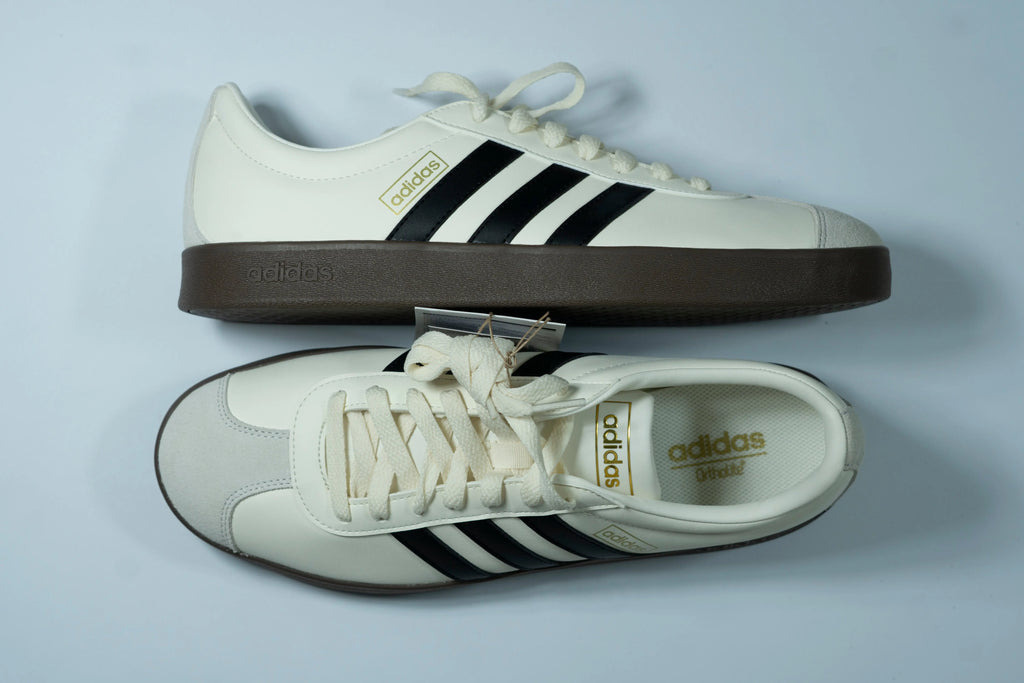 Adidas VL Court 3.0 – Off White & Black | Classic Retro Men’s Sneakers with Gum Sole Tommynippon