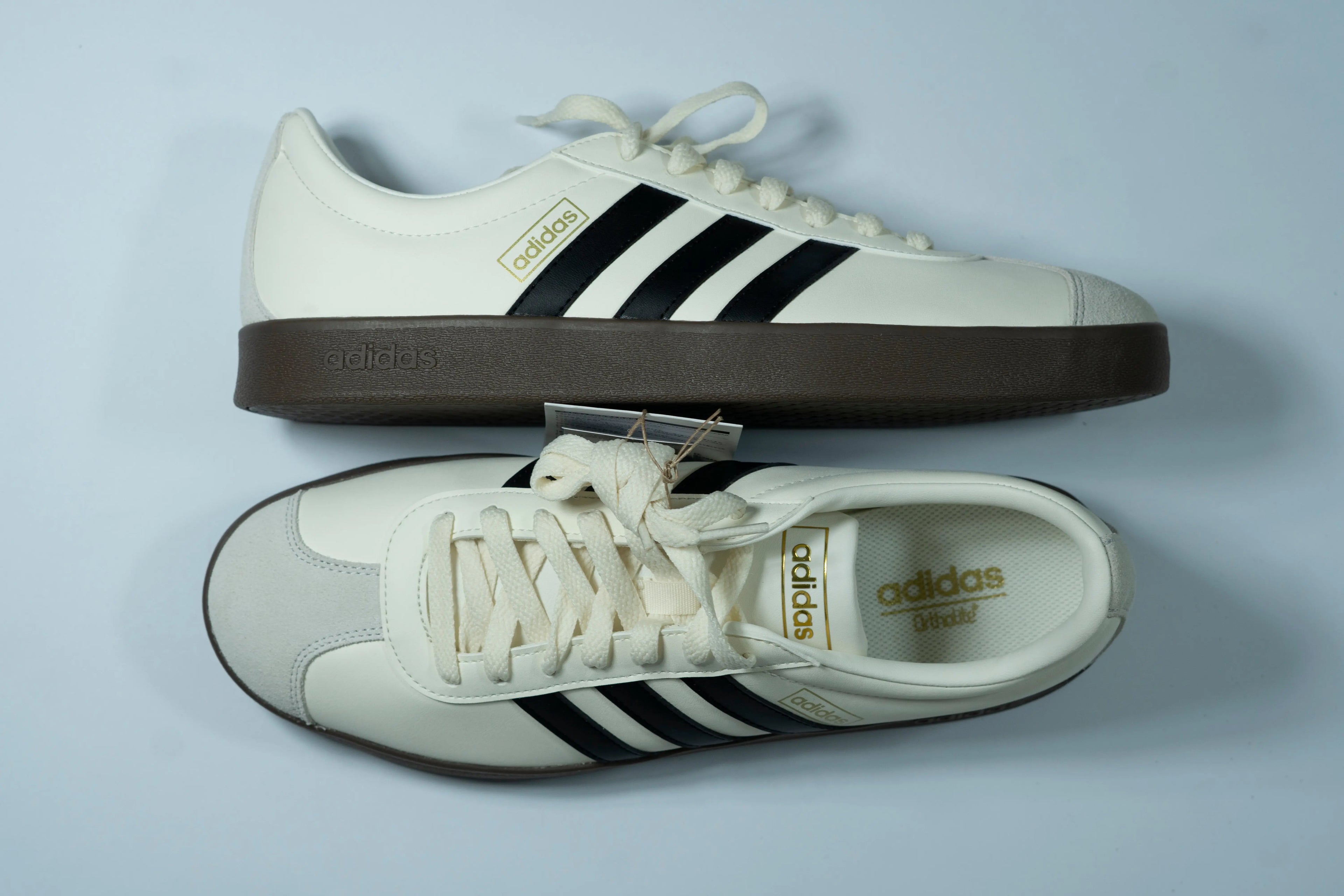 Adidas VL Court 3.0 – Off White & Black | Classic Retro Men’s Sneakers with Gum Sole Tommynippon