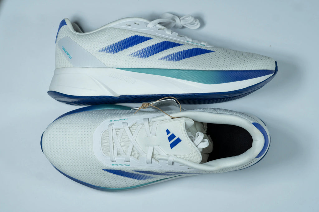 Adidas Duramo SL Running Shoes – White & Blue | Lightweight Breathable Jogging Sneakers for Men Tommynippon