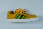 Adidas Men’s Casual Sneakers – Yellow with Green & Black Stripes | Suede Finish | Everyday Streetwear Shoes Tommynippon