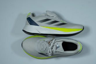 Adidas Duramo SL Men’s Running Shoes – Light Grey, Black & Neon Yellow Breathable Trainers