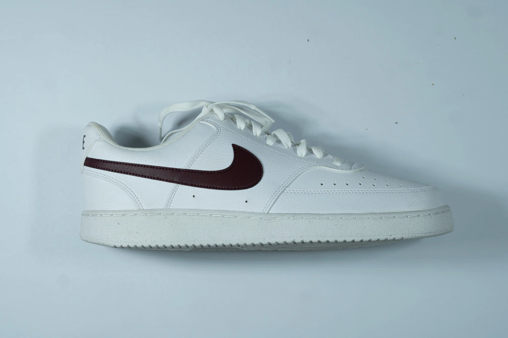 Nike Court Vision Low Sneakers – White & Maroon Tommynippon
