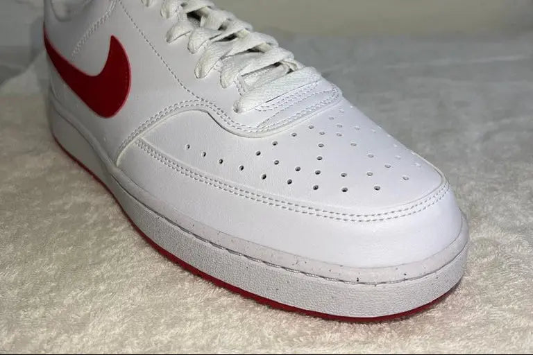 Nike Court Vision Low  White & Red Classic Leather Men’s Sneakers Tommynippon