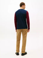 Tommy Hilfiger Men's Colorblock Long Sleeve T-Shirt – Navy & Maroon