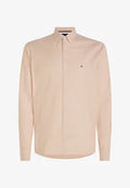 Tommy Hilfiger Men's Classic Beige Button-Down Shirt – Long Sleeve