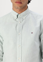 Tommy Hilfiger Men's Classic Beige Button-Down Shirt – Light green