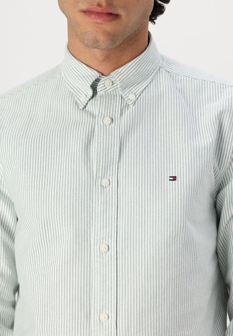 Tommy Hilfiger Men's Classic Beige Button-Down Shirt – Light green