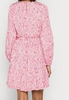 Floral Tiered Cotton Poplin Shirt Dress