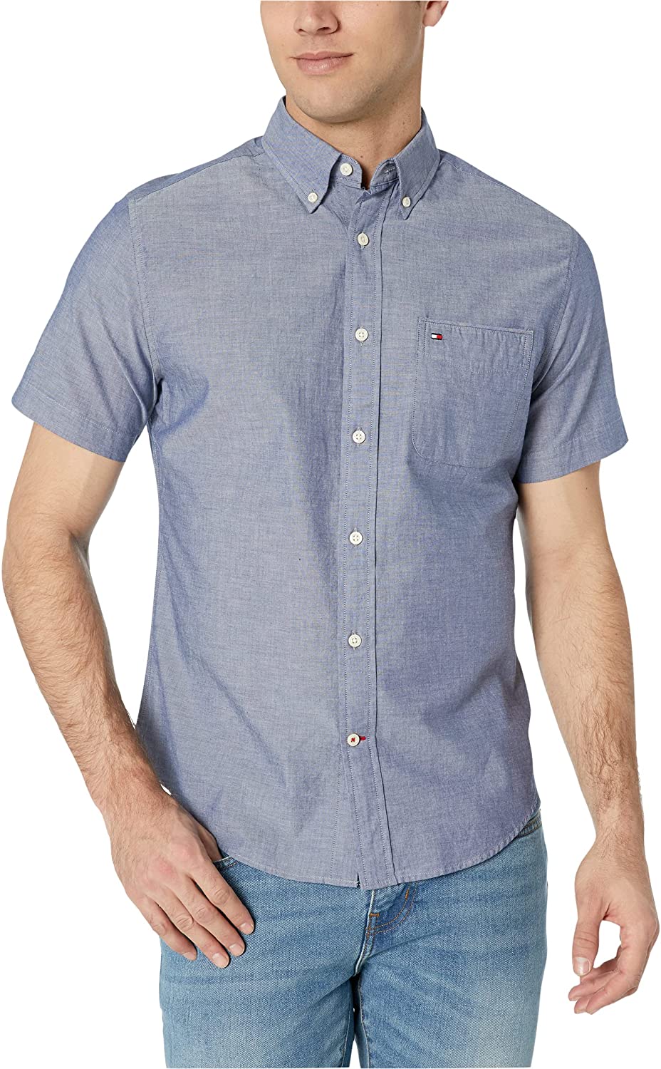 Tommy Hilfiger Men's Short Sleeve Casual Button Down Shirt