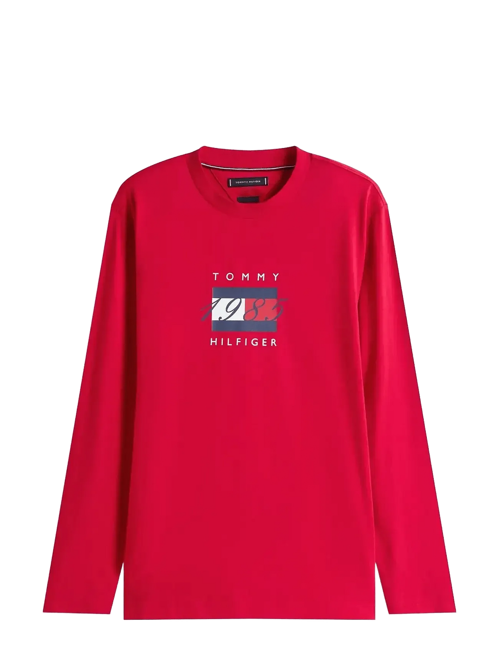 Tommy Hilfiger Men’s Long Sleeve T-Shirt – Red (1985 Logo)