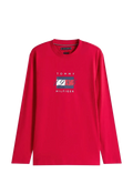 Tommy Hilfiger Men’s Long Sleeve T-Shirt – Red (1985 Logo)