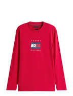 Tommy Hilfiger Men’s Long Sleeve T-Shirt – Red (1985 Logo)